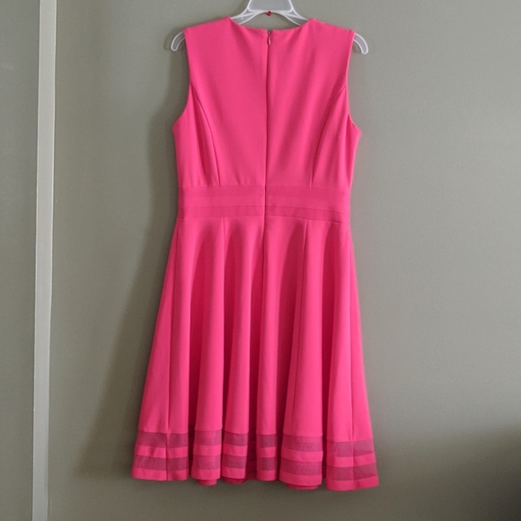 Calvin Klein Coral Cut Out A line Dress 10 - Picture 6 of 7